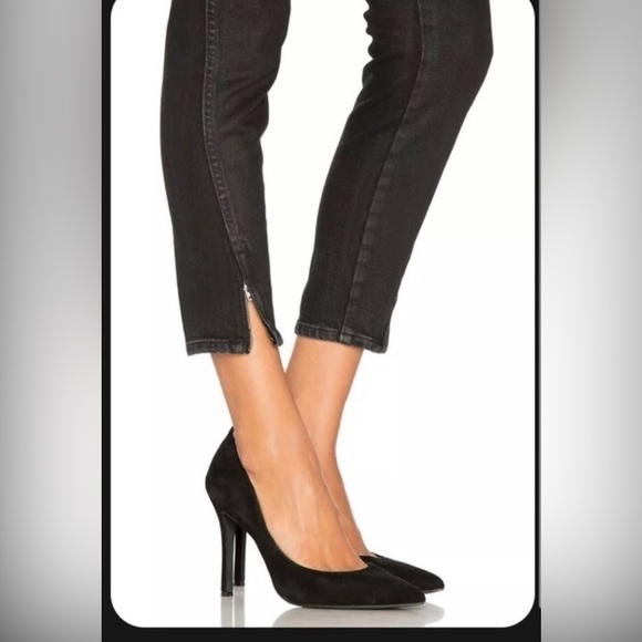 AMO REVOLVE $290 Black Wash Twist Zip Skinny Jeans EUC! - Picture 7 of 11